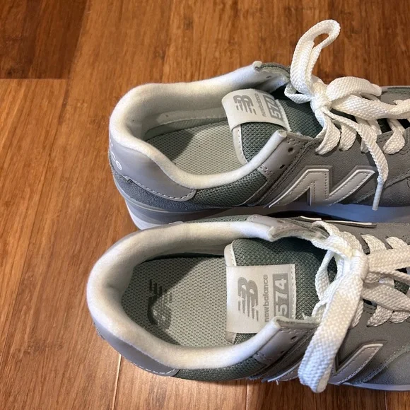 Women's New Balance 574+ Platform Sneakers WL574ZSG Green/Grey 9.5 EUC - Picture 9 of 10